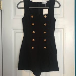 Black Romper Gold Buttons